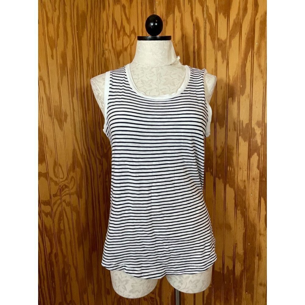 Madewell Striped Tank Top Round Neck Pullover Sleeveless Casual Yoga Gym XS